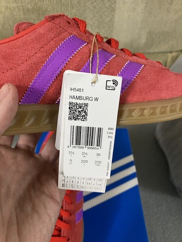 Adidas Originals Hamburg W Rot Lila Gummi Schuhe Neu mit Karton Größe 3,5 UK IH5461 - Bild 10 von 19