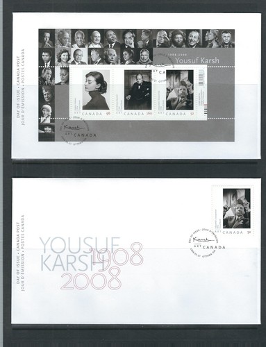 Kanada SC # 2270-2271 Porträts von Yousuf Karsh FDC. Kanada Post