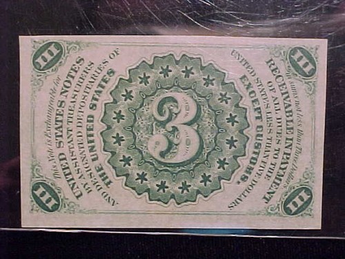 1863 3C Fractional Currency, FR-1226, PCGS 55PPQ graded, a 3rd Issue Note. - Picture 2 of 3