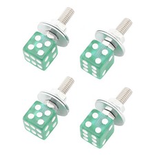 M6 Plastic Custom Head Dice License Plate Frame Screws Bolts Hardware Green X4