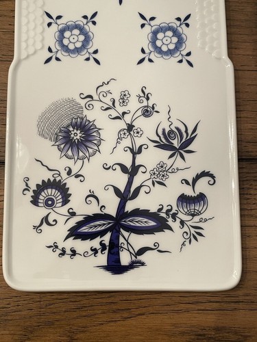 Vintage House Of Prill Blue Onion Cheese Porcelain Cutting Board Tray Dish Blue - Picture 3 of 7