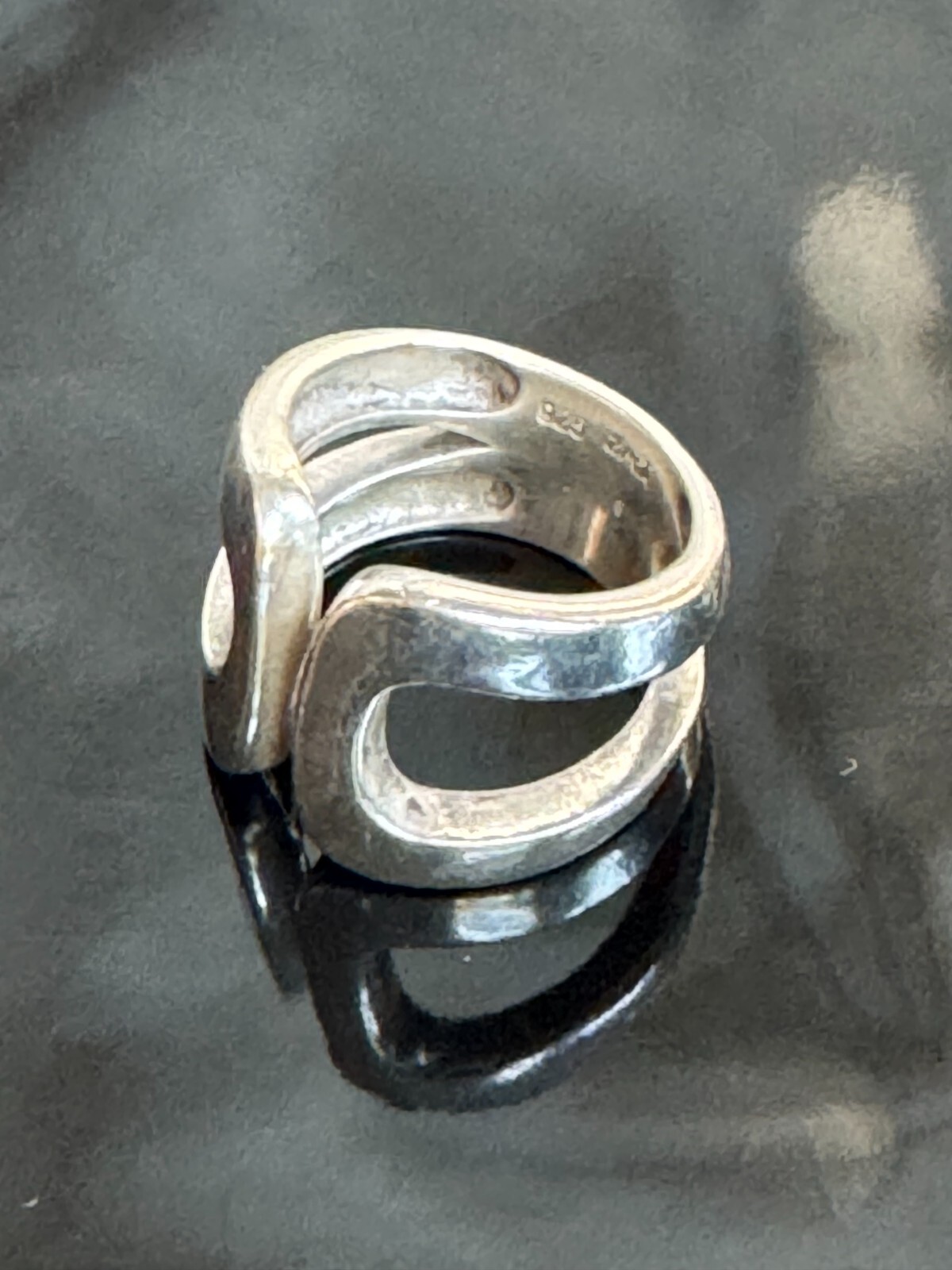 ZINA SOLID CAST 925 STERLING SILVER SPLIT FACE RI… - image 1