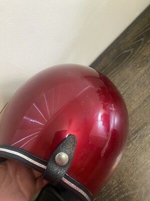 Vintage 1970s Era Hustler 200 Motorcycle Helmet Burgundy W