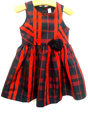 CHEROKEE Black & Red Plaid Party Dress, Back Button Closure, Sleeveless |  eBay