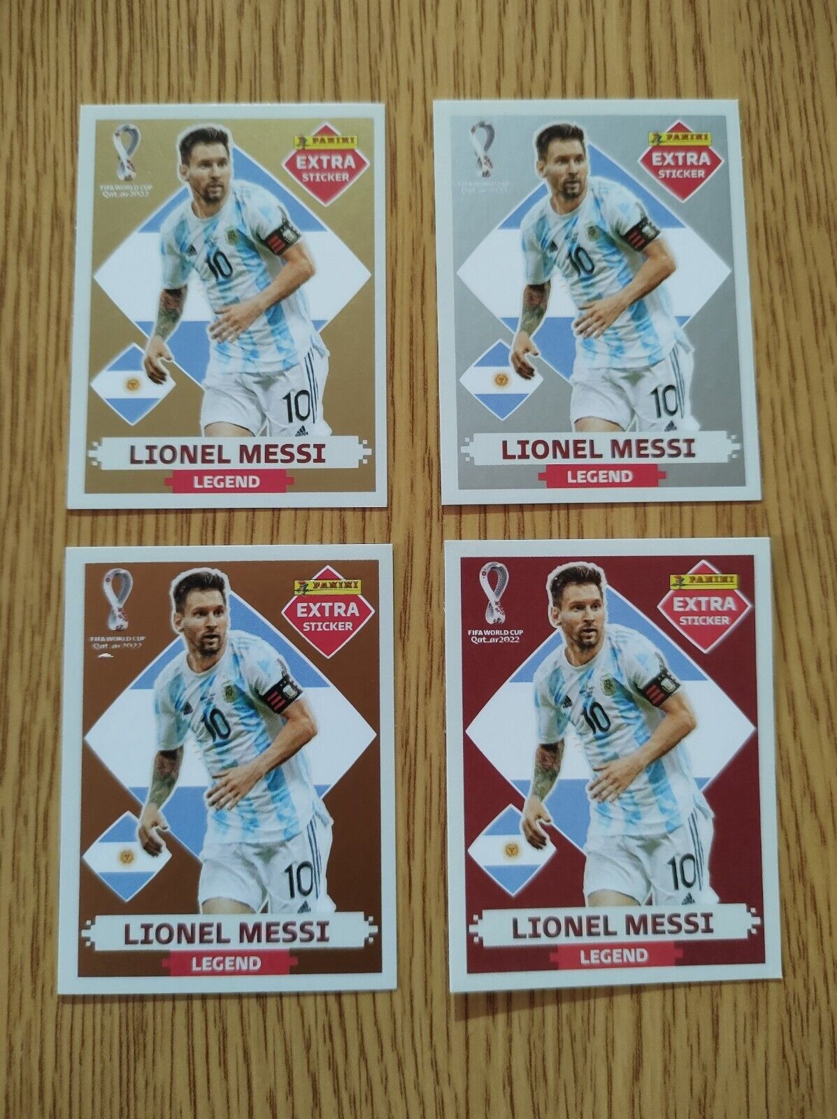 4x messi mbappe ronaldo neymar Extra sticker Bronze w cup 2022 panini