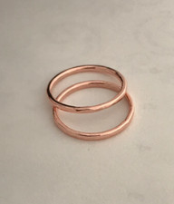 2 Textured Solid Copper Ring Handmade Stackable 1.3mm Thick Ring All Size SR174