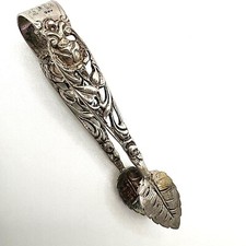 Antike Zuckerzange 800er Silber Jugendstil Rosendeko Antique sugar tongs