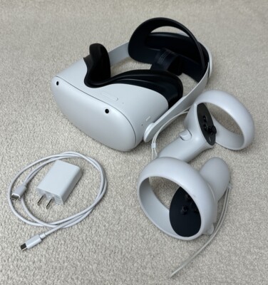 Meta Oculus Quest 2 128GB VR Headset W/ Elite Head strap, Controllers & Charger