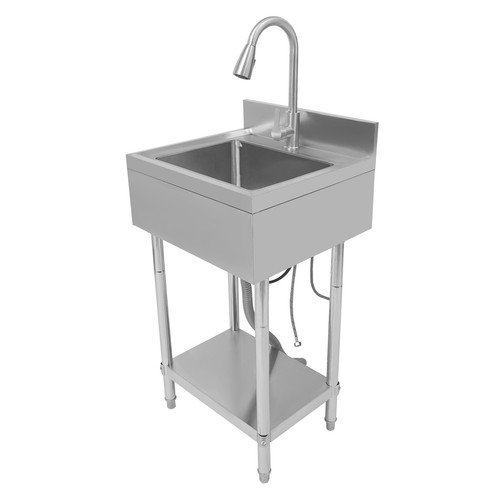 Commercial Kitchen Sink Restaurant Kitchen Sink Stainless Steel Sink Free Stand - Picture 4 of 18