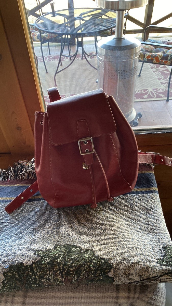 1376 Vintage Coach リュックサック 巾着 レザー シボ革 赤 1376 Vintage Coach リュックサック 巾着 レザー シボ革 赤