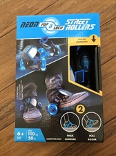Neon Pop N Lock Street Rollers Skates LED wheels and adjustable straps BLUE New