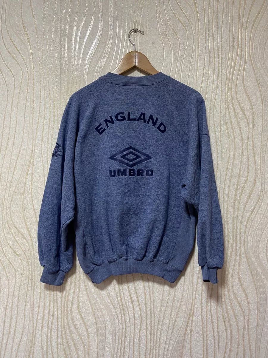 ENGLAND 90s FOOTBALL SOCCER SWEATSHIRT TRAINING UMBRO sz L MEN GRAY VINTAGE