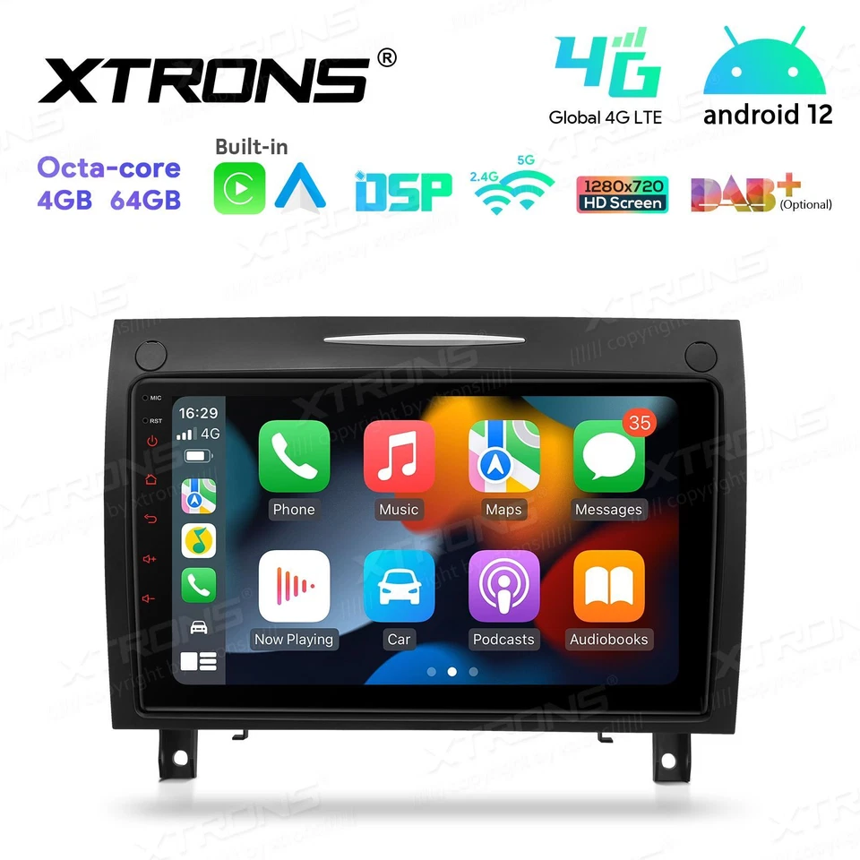 AUTORADIO ANDROID 12 4/64GB STEREO AUTO MERCEDES BENZ SLK GPS DSP XTRONS WIFI - Immagine 4 di 4