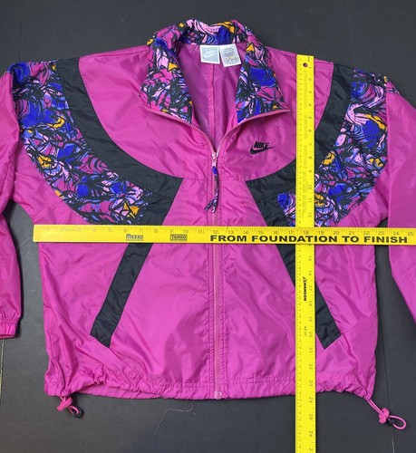 Nike Vintage Zip Up Nylon Windbreaker M Jordan Purple Graffiti Rare Street I16 - Picture 5 of 10