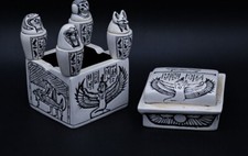 Ancient Antiquities Egyptian Canopic box 4 jars Pharaonic Egyptian BC