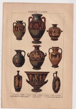    Vintage Print, Greek Vases, 1894, 18 x 26.5 cm.  We Sell Guaranteed.....