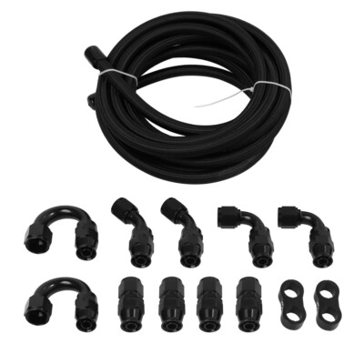 PTFE Fuel Line Kit 10AN E85 Nylon Braided Fuel Hose 20FT Fittings (1/2Inch ID)