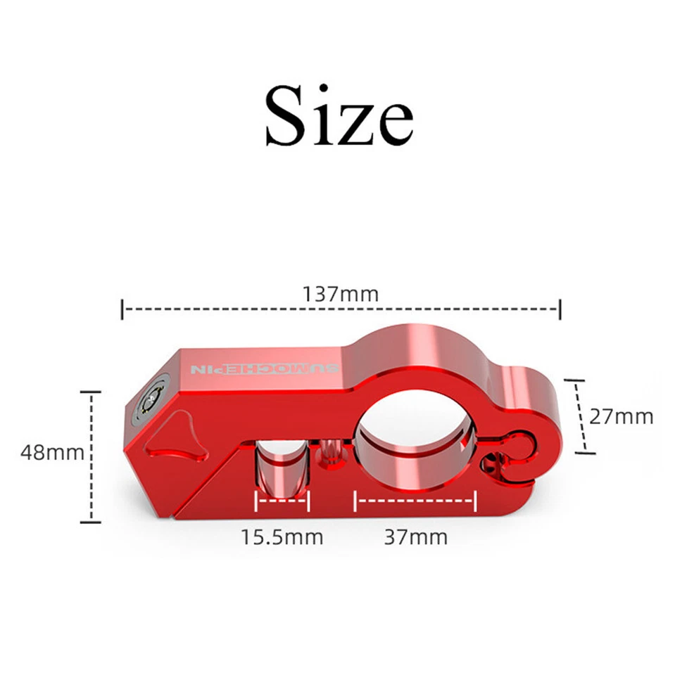 2 in 1 Motorcycle Scooters Handlebar Helmet Lock Security Anti-theft Accessories - Image 4 of 4