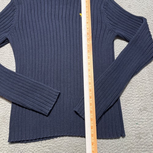 Abercrombie Fitch Sweater Boys Large Blue Muscle Moose Turtle Neck Fisherman VTG - Picture 3 of 8