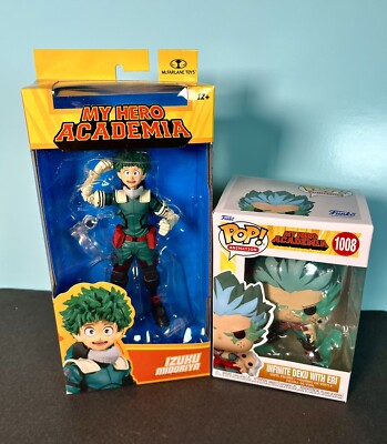 McFarlane My Hero Academia Izuku Midoriya Gamma Suit & Funko Infinite Deku & Eri
