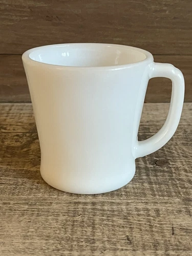 Vintage White Fire King D-Handle Coffee Mug Oven Ware Anchor Hocking
