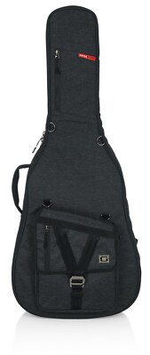 Gator Cases Transit Series Jumbo Acoustic Guitar Gig Bag Charcoal Black Exterior
