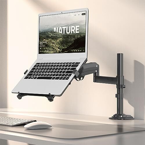  Laptop Mount with Adjustable Tray for 10-17” Notebook, Full Motion Arm with  - Bild 3 von 8