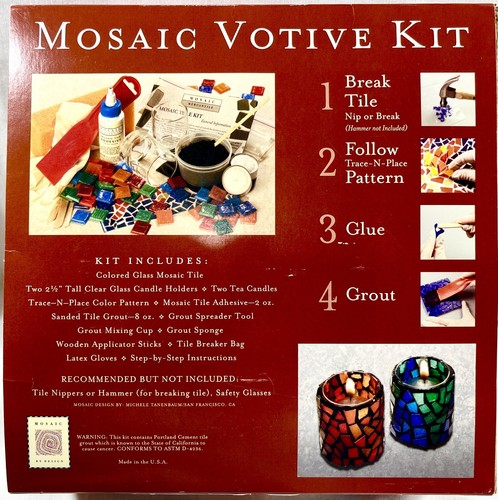 NEW 2000s Mosaic Mercantile Mosaic Votive Kit MVKIT2 Makes 2-2.5" Votives 15882 - Picture 8 of 8