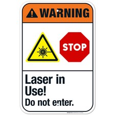 Laser In Use Do Not Enter Sign, ANSI Warning Sign,
