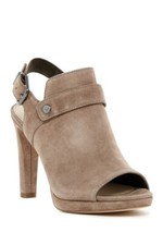 VIA SPIGA RILIAN, TAN SUEDE CUT-OUT PEEP TOE STILETTO SZ 7M NEW