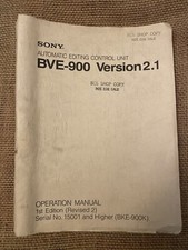 1992 SONY BVE-900 ORIGINAL OPERATION MANUAL VINTAGE AUTO-EDIT CONTROL UNIT 2.1