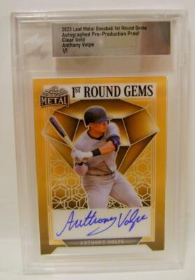 ANTHONY VOLPE GOLD 1ST ROUND GEMS SLABBED 1/1 AUTO LEAF METAL 