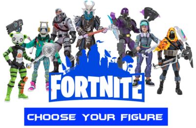 Fortnite 4 Inch Figure Plus 6 Building Material Stands Set - Choose Your Figure