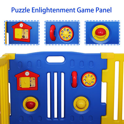 Kidzone Baby Playpen 8 Panel Safety Gate Child Activity Pen
