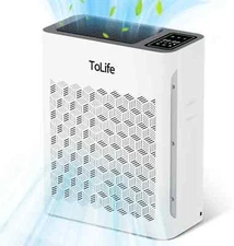 TOLIFE Powerful White Air Purifier for Home Large Room NEW IN BOX