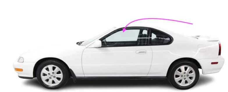 Honda Prelude: 1992, 1993, 1994, 1995, 1996, стекло левой передней двери - Изображение 2 из 4