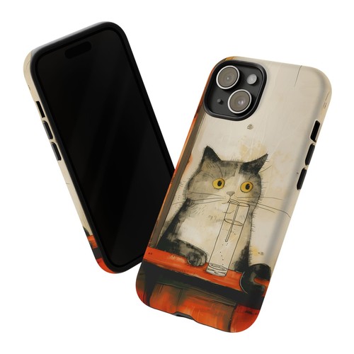 Cat Drinking Glass of Water - Phone Ink Cover Case for iPhone, Galaxy, Pixel - 第 35/281 張圖片