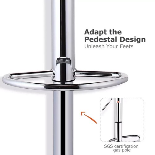 Adjustable Breakfast Bar Stools Faux Leather Chair Swivel Lift Kitchen - Picture 9 of 11