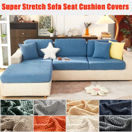 Soft Velvet Sofa Seat Cushion Cover - Stretch Non-Slip Sofa Cover Couch  Cushion Covers for Sectional Sofa L Shape, Sofa Cushion Slipcover Furniture  Protection (Orange, Chaise Cover) 