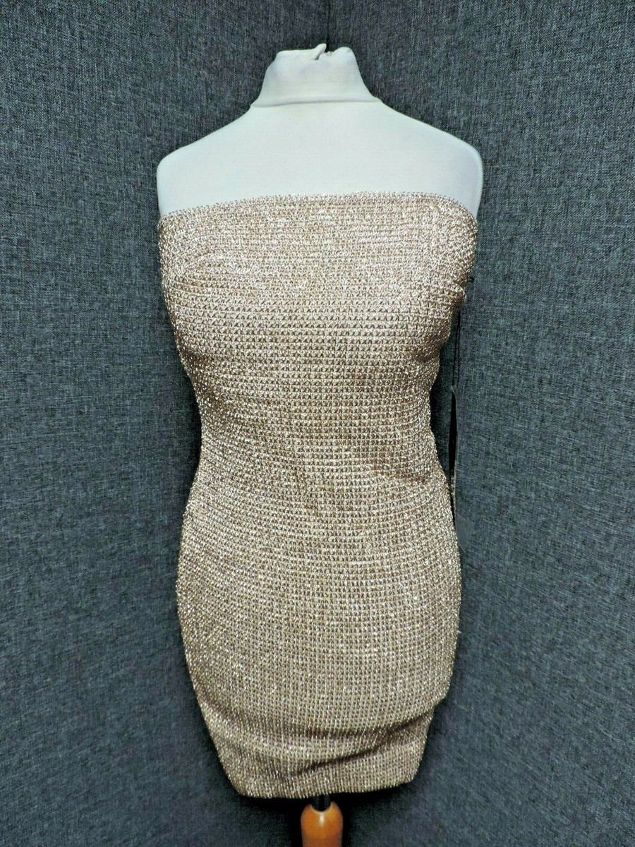 WOW Couture Bandeau Bandage Dress Rose Gold Size Small RRP 55 LN021 UU 06  | eBay UK
