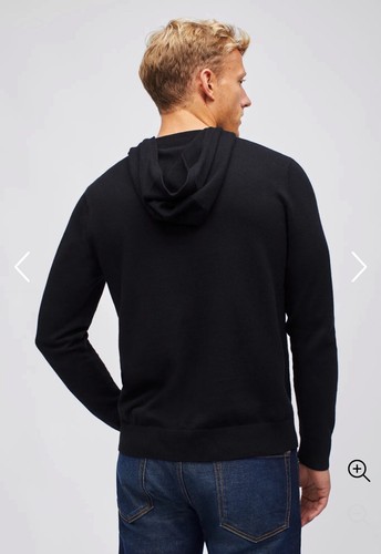 Medium Slim Bonobos Cotton Cashmere Hoodie In Black BNWTS $118 - Picture 2 of 10