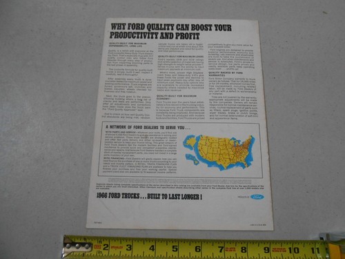 RARE 1966 FORD TRUCK F SERIES CAB 100 DEALER SALES BROCHURE PAMPHLET CATALOG - Picture 5 of 6