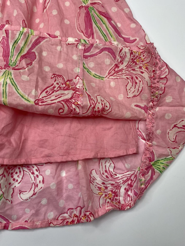 Falda Campesina De Colección Lilly Pulitzer Rosa Estampado Floral Pull On Fit y Acampanada Talla XS Foto 4 de 4