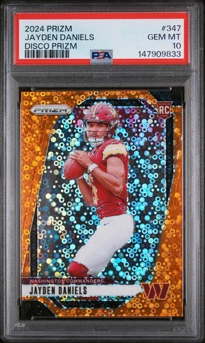 2024 PANINI PRIZM DISCO PRIZM #347 JAYDEN DANIELS ROOKIE RC PSA 10