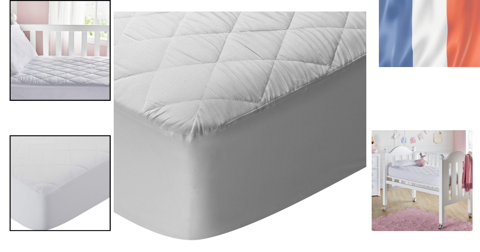 Protège-matelas bébé 60x120 cm imperméable alèse lavable lit enfant douce