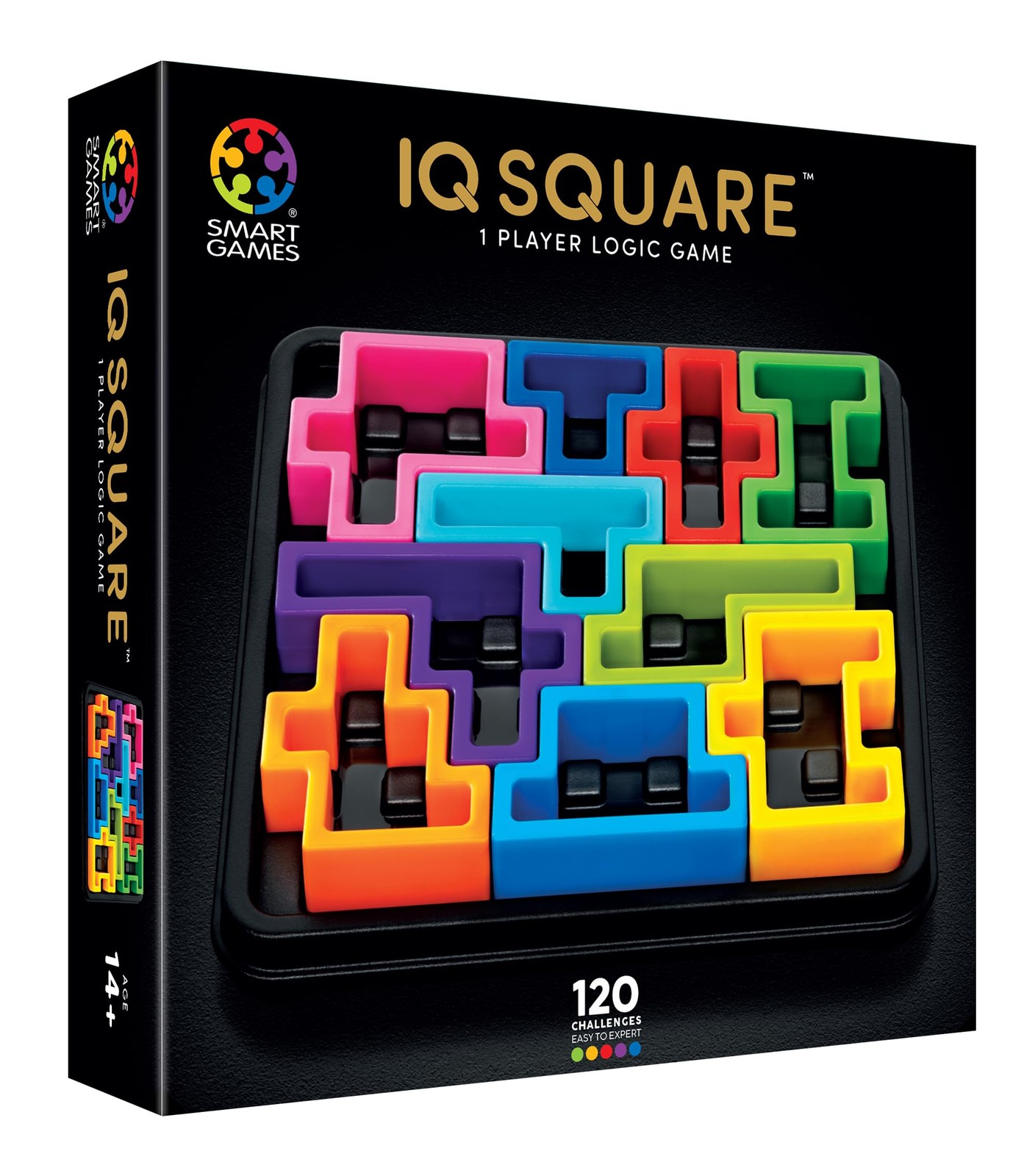 SmartGames - IQ Deluxe Square, Puzzle Game with 120 Challenges, Ages 14+