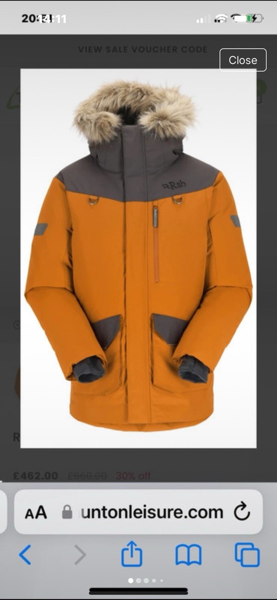 Arctus Rab Refuge Parka Rab Arctus Down Parka Marmalade, Size Xl UK