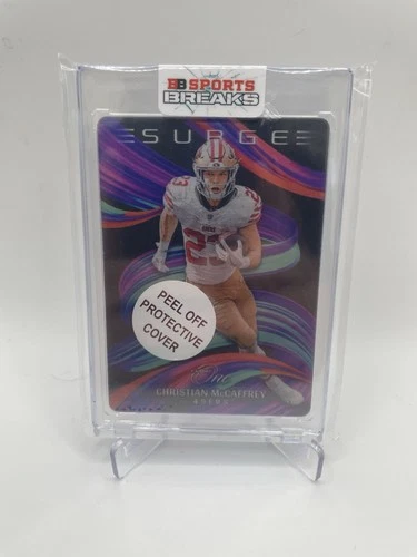 Christian McCaffrey 2023 Panini One Surge #5 Unpeeled SP Insert 49ers Case Hit