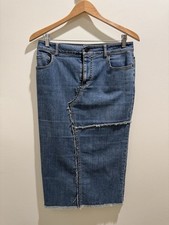 Tom Ford Blue Denim Pencil Skirt With Back Sl...