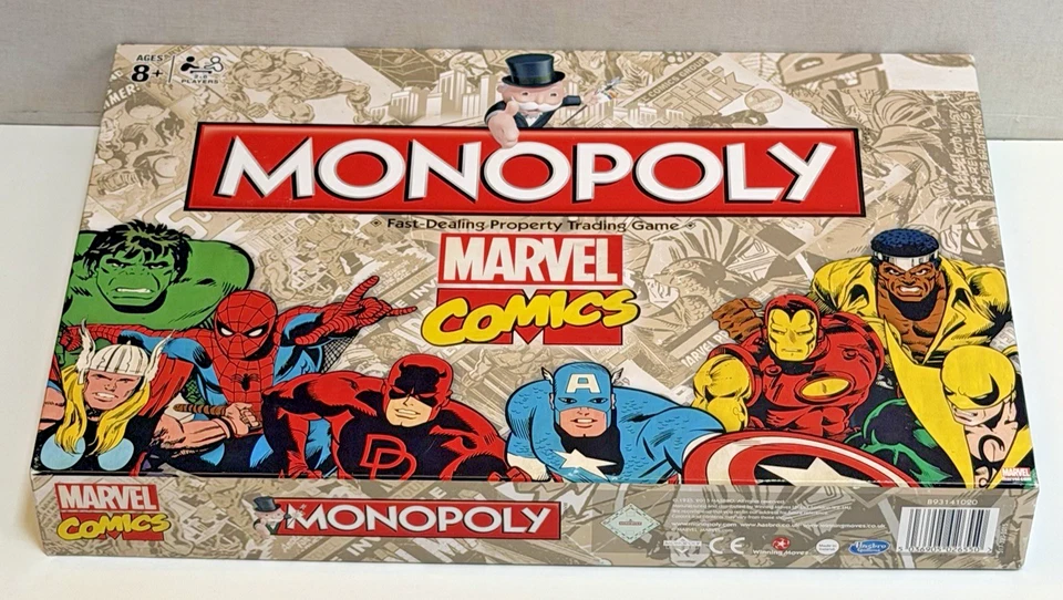 Monopoly Marvel Comics Family Board Game Hasbro 100% Complete Hulk Spiderman - Image 2 of 4
